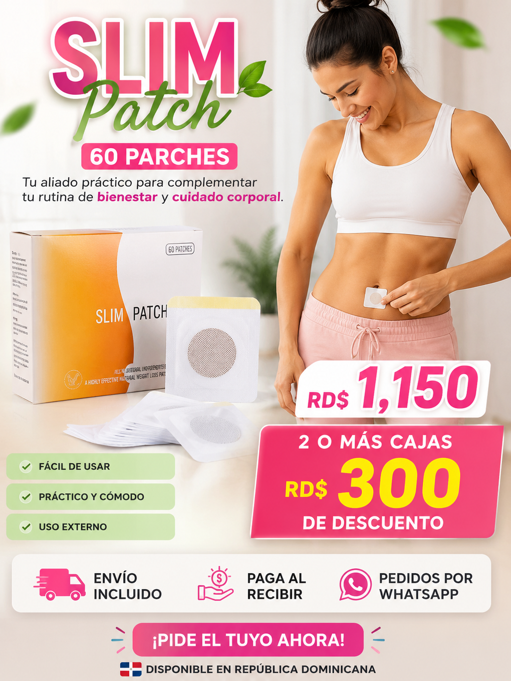 Slim Patch – Parches Corporales para Ombligo, 60 Unidades