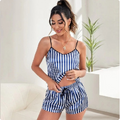 Pijama de Rayas para Mujer – 2 Piezas Talla XL Azul